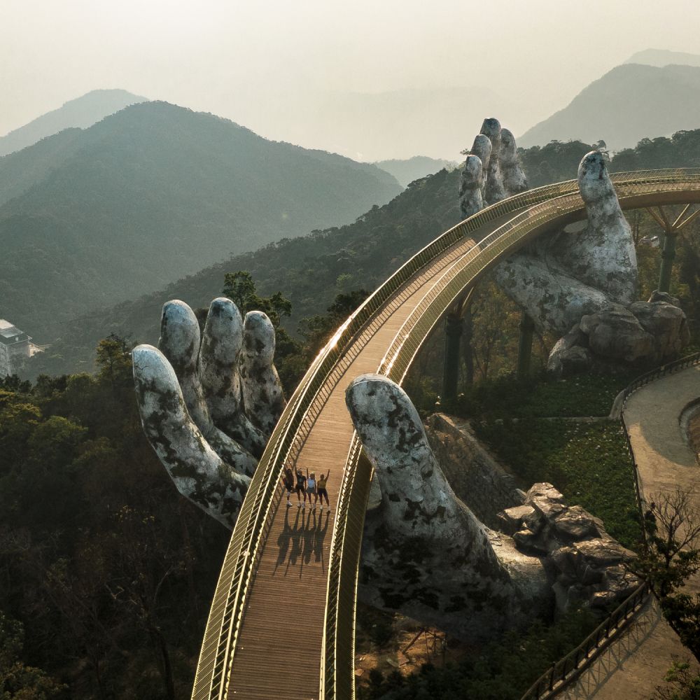 Vietnam tourism board invited us to explore the beauty of Danang city, Vietnam. This photo is taken on Golden bridge, Da nang.