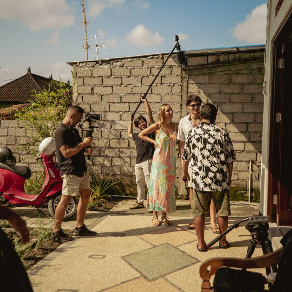 Behind the scene photo from corporate & brand shoot for Kenny Flowers in Bali, filmed in Bali, Ubud.